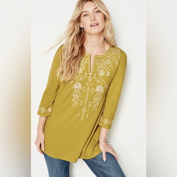 J. Jill Tops - ✨ 16. NWT J. Jill Embroidered Soft Tunic with Side Slits XL